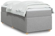 vidaXL Κρεβάτι Boxspring με Στρώμα Ανοιχτό Γκρι 90x200 εκ. Υφασμάτινο