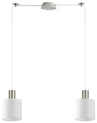 Φωτιστικό Οροφής SE21-NM-4-NM2-SH1 ADEPT TUBE Nickel Matt Pendant White Fabric Shade+ - 51W - 100W - 77-8417