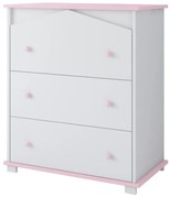 Συρταριέρα  με Αλλαξιέρα  House White + Pink 83x48x97cm  BC20045  BabyCute