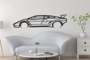Σετ των 2 Intra απο ξύλο plywood Χρώμα wenge 3mm-4mm πάχος - Countach Car Silhouette Dxf Δίασταση 20x20 cm INTRAFABR-91377381