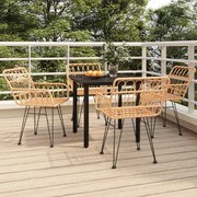vidaXL Σετ Τραπεζαρίας Κήπου 5 Τεμαχίων από Συνθετικό Ρατάν