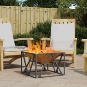 vidaXL Φωτιά Καφέ 50 x 50 x 35 cm Ατσάλι σκληρυθέν στον αέρα