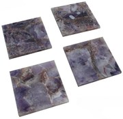 Artekko Quartz Σουβέρ από Χαλαζία Μοβ (10x10x1.1)cm Σετ/4 Artekko 44887-PURP
