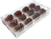 Σετ Χριστουγεννιάτικα Κουκουνάρια με Σκοινί για το Δέντρο 12τμχ - Christmas Pine Cones for Tree 12pcs