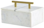 Artekko Marble Box Κοσμηματοθήκη Κουτί Διακοσμητικό Μάρμαρο Μέταλλο Λευκό Χρυσό (18x12.5x11)cm