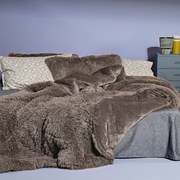 Κουβερτοπάπλωμα Γούνινο Calore 26 Brown Kentia King Size 260x230cm 100% Hollowfiber