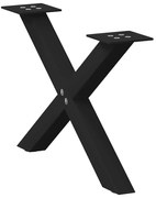 vidaXL Πόδια τραπεζιού σαλονιού σε σχήμα Χ 2 τεμάχια Μαύρο