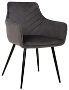 Πολυθρόνα Latrell HM8582.01 55x57x84cm Με Μαύρα Μεταλλικά Πόδια Βελούδινη Grey Velvet, Metal