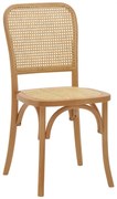 Καρέκλα Kalliope pakoworld φυσικό ξύλο οξιάς-φυσικό rattan 45x50x89εκ