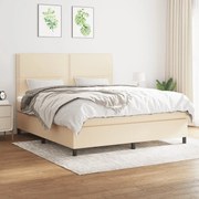 ΚΡΕΒΑΤΙ BOXSPRING ΜΕ ΣΤΡΩΜΑ ΚΡΕΜ 160X200 ΕΚ. ΥΦΑΣΜΑΤΙΝΟ 3141710