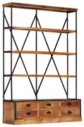vidaXL Βιβλιοθήκη με 4 Επίπεδα/6 Συρτάρια 122x36x181 εκ. Ξύλο Μάνγκο
