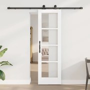 vidaXL Συρόμενη Πόρτα Λευκό 61 x 198.5 εκ. Ξύλο και μέταλλο