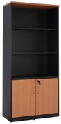 Βιβλιοθήκη Γραφείου Επαγγελματική Abelina 80x40x180Υεκ. Σε Χρώμα Οξιά Με 2 Πόρτες
