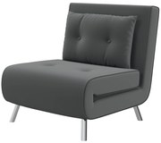 HOMCOM Πολυθρόνα-Κρεβάτι, Καναπές-Κρεβάτι, Κουμπιά, Υφή λινάτσας, 77 cm x 88 cm x 83 cm, Σκούρο Γκρι