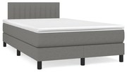 ΚΡΕΒΑΤΙ BOXSPRING ΜΕ ΣΤΡΩΜΑ ΣΚΟΥΡΟ ΓΚΡΙ 120X190 ΕΚ ΥΦΑΣΜΑΤΙΝΟ 3269738