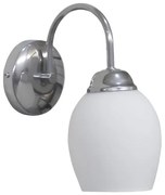 Απλίκα Φωτιστικό Τοίχου 1xE27 Γυαλί Λευκό Bull AP A 01-0379 Heronia Lighting-01-0390-Νίκελ Ματ 01-0390