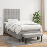 ΚΡΕΒΑΤΙ BOXSPRING ΜΕ ΣΤΡΩΜΑ ΑΝΟΙΧΤΟ ΓΚΡΙ 100X200 ΕΚ. ΥΦΑΣΜΑΤΙΝΟ 3136893