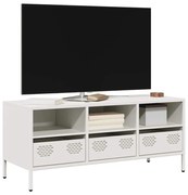 Έπιπλο Τηλεόρασης Λευκό 101,5x39x43,5 εκ. Ατσάλι Ψυχρής Έλασης 851327