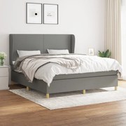 ΚΡΕΒΑΤΙ BOXSPRING ΜΕ ΣΤΡΩΜΑ ΣΚΟΥΡΟ ΓΚΡΙ 160X200 ΕΚ ΥΦΑΣΜΑΤΙΝΟ 3128374