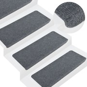 Πατάκια Σκάλας Αυτοκόλλητα 15 τεμ. Γκρι 65x24,5x3,5 εκ. 343479