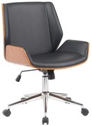 Καρέκλα Γραφείου ArteLibre ZAREK Μαύρο/Καφέ Ξύλο/PU/Αλουμίνιο 61x66.5x88.5-98m