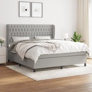 ΚΡΕΒΑΤΙ BOXSPRING ΜΕ ΣΤΡΩΜΑ ΑΝΟΙΧΤΟ ΓΚΡΙ 180X200 ΕΚ. ΥΦΑΣΜΑΤΙΝΟ 3128221