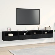 vidaXL Ντουλάπια Τηλεόρασης 2 τεμ Μαύρο Δρυς 100x30x30 cm Επεξεργασμένο Ξύλο