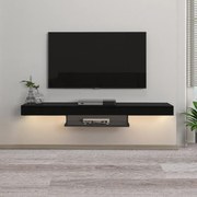 Έπιπλο τηλεόρασης επιτοίχιο Albares Megapap με LED χρώμα μαύρο 150x29,6x22εκ.