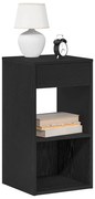 vidaXL Κομοδίνο με συρτάρι Μαύρη βελανιδιά 35x34x66,5 cm