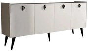 Μπουφές Jeslie pakoworld μελαμίνης λευκό-ανθρακί 180x40x79εκ