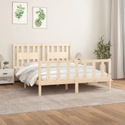 vidaXL Πλαίσιο Κρεβατιού με Κεφαλάρι 160x200 εκ. από Μασίφ Ξύλο Πεύκου