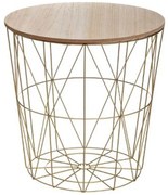 Τραπέζι σαλονιού Kumi  oak-χρυσό Φ41x40εκ