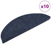 vidaXL Πατάκια Σκάλας Αυτοκόλλητα 10 τεμ. Μπλε 56x17x3 εκ Βελονιασμένα