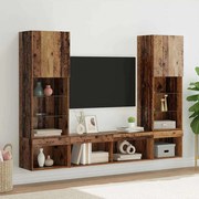Μονάδες Τοίχου ΤV με LED 5 pcs Παλαιό ξύλο 40,5 x 30 x 102 εκ.