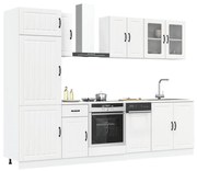 vidaXL Σετ Ντουλαπιών Κουζίνας 8 Τεμαχίων "Lucca" Λευκό από Μηχανικά Ξύλινα Έπιπλα