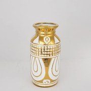 Βάζο Κεραμικό 752-20074 14x14x28cm White-Gold Estheti Home Κεραμικό