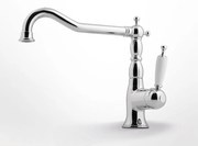 Bugnatese Oxford 6382-100 Μπαταρία Κουζίνας Χρωμέ/Λευκή Με Μακρύ Περιστρεφόμενο Ρουξούνι