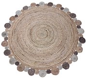 Χαλί Γιούτα PAVIA SILVER NATURAL ROUND &#8211; 150×150 cm 150cm-Στρογγυλό SILVER NATURAL