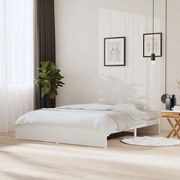 Πλαίσιο Κρεβατιού Λευκό 180 x 200 εκ. Μασίφ Ξύλο Super King 814965