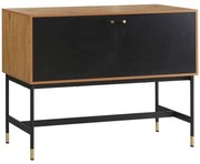 Μπουφές Living 0016-124-034 120x40x90cm Grey Oak-Black Μελαμίνη,Μέταλλο