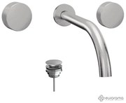 Eurorama Eletta Tecno Inox Finish Μπαταρία Νιπτήρα Εντοιχισμού+Βαλβίδα Clic-Clac 167901-110 R0338-110