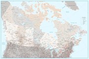 Χάρτης Detailed map of Canada with roads in blue and neutrals, Blursbyai