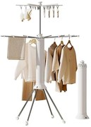 Πτυσσόμενη Κρεμάστρα Δαπέδου & Απλώστρα Ρούχων Τροχήλατη