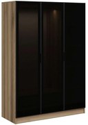 Ντουλάπα Τρίφυλλη Kale 506MNR2285 135x52x210cm Oak-Black Τρίφυλλη