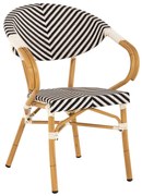 Πολυθρόνα Bamboo Look Μαύρο-Λευκό 57x55x82 Εκ.