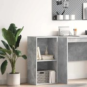 vidaXL Βιβλιοθήκη με 2 Ράφια Γκρι Σκυροδεμ. 40x30x76,5 εκ. Μοριοσανίδα