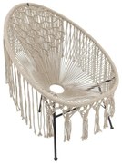 Πολυθρόνα Κήπου Macrame Havvana 725-124-001 72x92x86cm Beige-Black