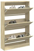 vidaXL Παπουτσοθήκη Sonoma Δρυς 80x21x125,5 εκ. από Επεξεργασμένο Ξύλο