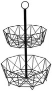 Φρουτιέρα Μεταλλική 2 Επιπέδων AST404 60cm Black Espiel Metal
