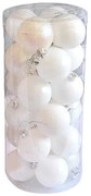Σετ Χριστουγεννιάτικες μπάλες - 10cm - 20pcs - 326017 - White